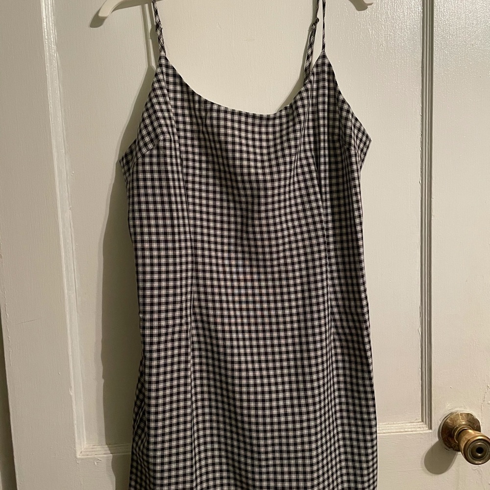 Black and White Plaid Mini Dress- Fashion Nova